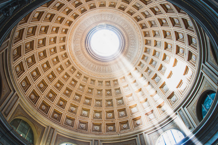 The ceiling of the Sala Rotonda at the Vatican Museum in Rome, Italyのeditorial素材