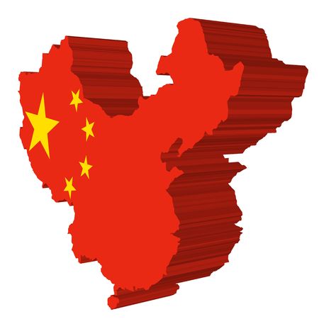 map and flag of chinaのeditorial素材