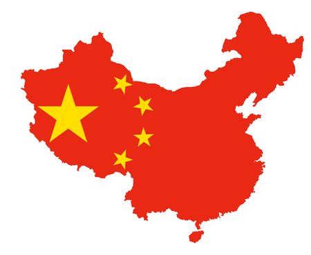 map and flag of chinaのeditorial素材