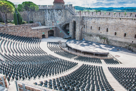 Theater of the mediaeval city of Carcassonne in the Aude in Franceのeditorial素材
