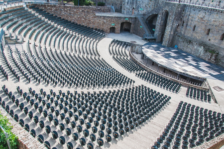 Theater of the mediaeval city of Carcassonne in the Aude in Franceのeditorial素材
