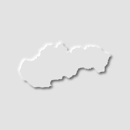 Slovakia map in neumorphism style on white backgroundのイラスト素材