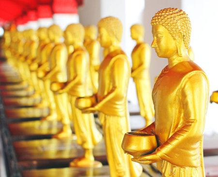 Buddha image around the templeの写真素材