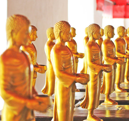 Buddha image around the templeの写真素材