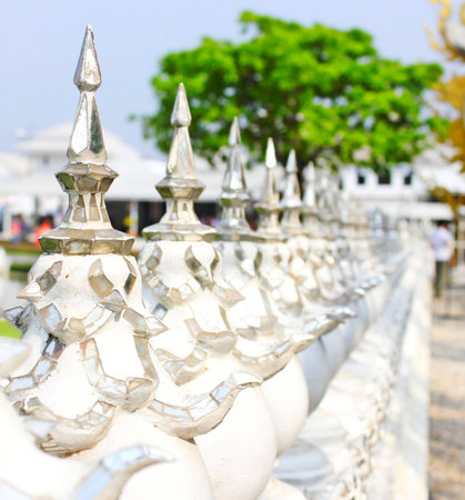 In the thai temple at Cheangrai Provinceの写真素材