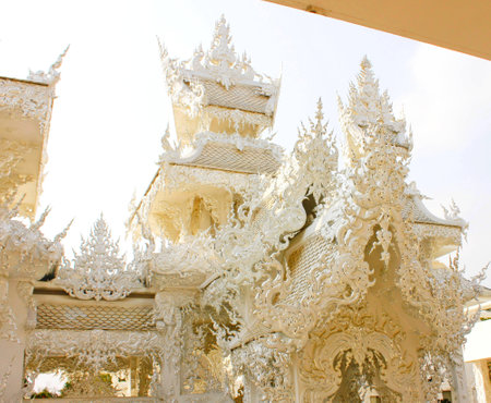 In the thai temple at Cheangrai Provinceの写真素材