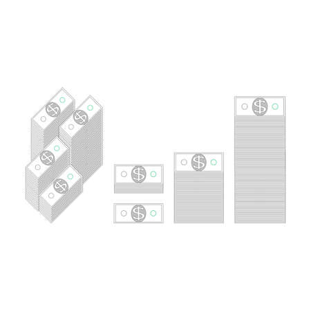 a lot of dollar billsのイラスト素材