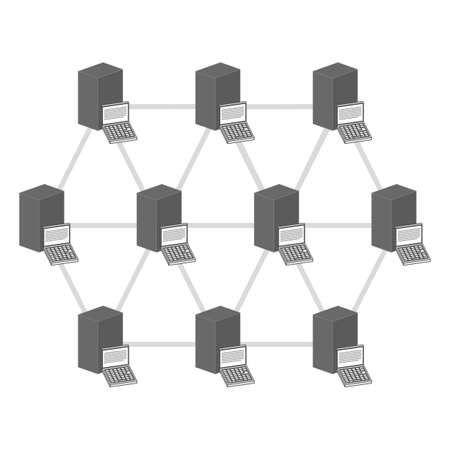 Self-sustaining distributed ledger centralized ledgerのイラスト素材