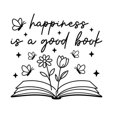 Hand drawn doodle of a book with flowers and butterflies. Vector illustrationのイラスト素材