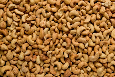 Full frame of salted cashew nuts.の写真素材