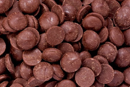 Background texture of semi-sweet chocolate chips.の写真素材