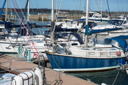Sailboats and Yachts on a Sunny Day at Victoria Dock Caernarfon