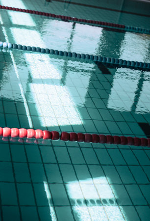Detail of the lanes of a competition pool