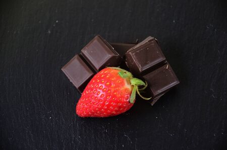 strawberry with chocolateの写真素材