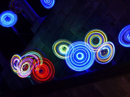 Colorful lights fansの写真素材