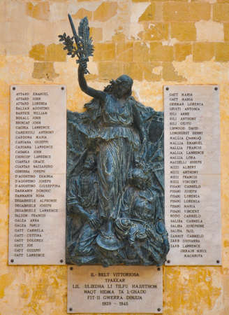 BIRGU, MALTA, April 20, 2021: Sculpture in wall in Birguのeditorial素材