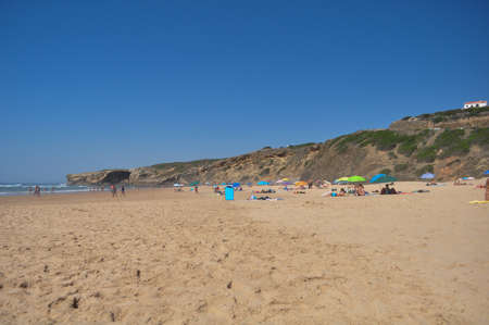 Monte ClÃ©rigo Beach in the summerのeditorial素材