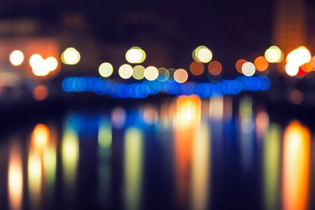 Bokeh effect with city lightsの写真素材
