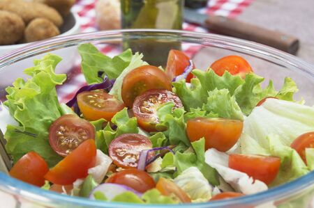 Salad with tomatoesの写真素材