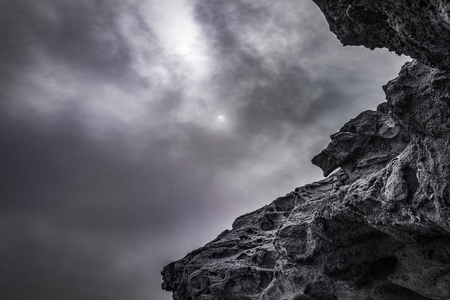 sky with clouds in grayscale.の写真素材
