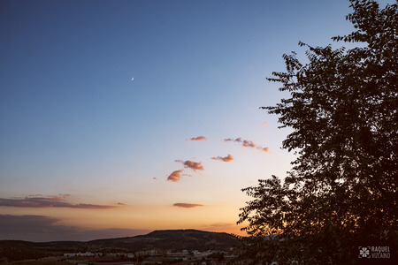 Beautiful sky in colors of a sunsetの写真素材