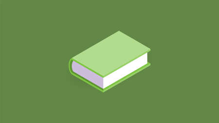Isometric green flat empty 3D book vector background or mockupのイラスト素材