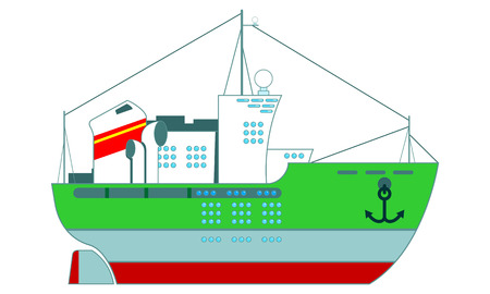 Ship in cartoon styleのイラスト素材