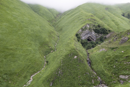 Arpea cave located in the French Pyreneesの写真素材