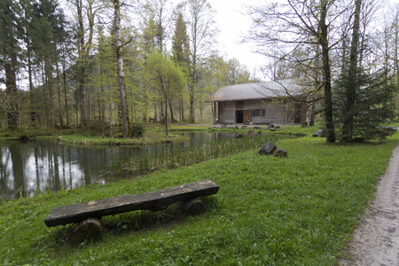 Cottage by the lake located in the Linderhof palace