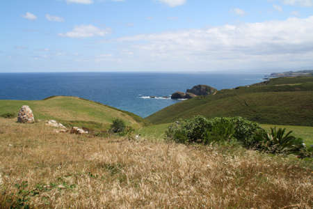 Maritime landscape at Cabo de PeÃ±a, in Asturiasの写真素材