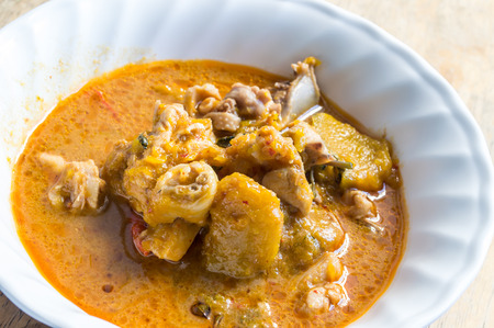 Pumpkin curry with chickenの写真素材