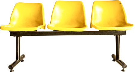 yellow chair isolate on white backgroundの写真素材