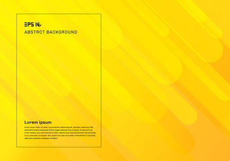 Abstract yellow geometric background and dynamic fluid motion shapes composition. Vector illustrationのイラスト素材