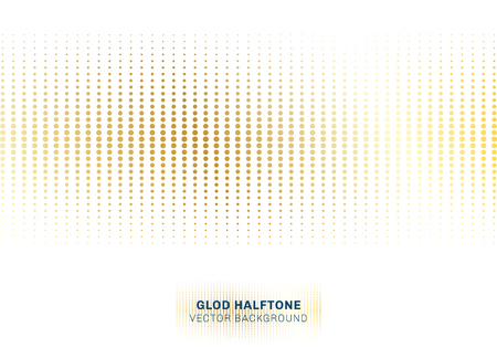 Abstract gold dots pattern halftone on white background luxury style. Vector illustrationのイラスト素材