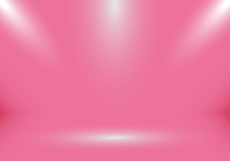 3D empty studio room show booth for designers with spotlight on pink gradient background for valentines day. Display your product or artwork. Vector illustrationのイラスト素材