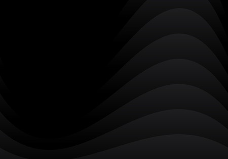 Abstract black curved overlap layer design on dark background paper style. Vector illustrationのイラスト素材