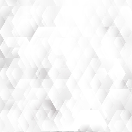 Abstract white and gray geometric hexagons shapes overlapping background. Vector illustrationのイラスト素材