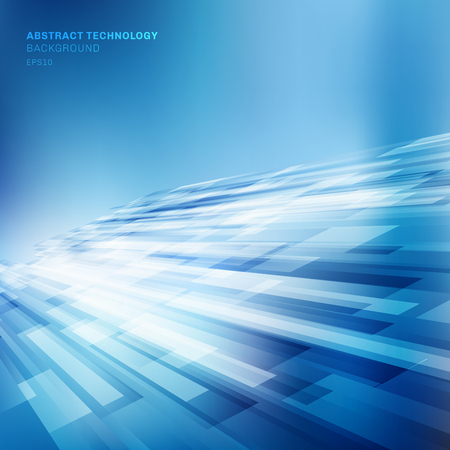 Abstract blue lines overlap layer business shiny motion perspective background technology concept. Vector illustrationのイラスト素材