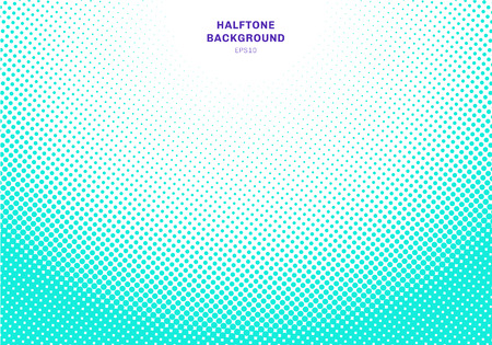 Abstract light blue or green halftone radial effect on white background. Vintage or retro graphic style. Vector illustrationのイラスト素材