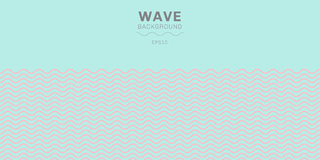 Abstract pink pastels color waves lines pattern on blue background with copy space. Vector illustrationのイラスト素材