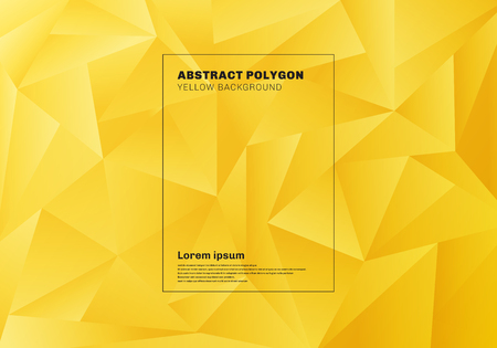 Abstract low polygon or triangles pattern on yellow mustard background and texture. Geometric pattern. Vector illustrationのイラスト素材