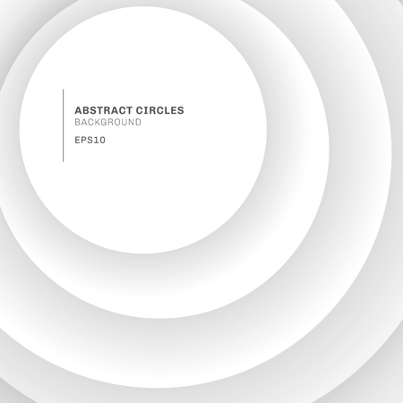 Abstract background elegant white circles overlapping with shadow. Vector illustrationのイラスト素材