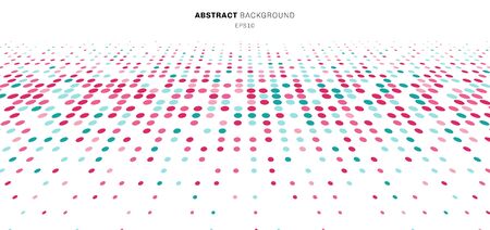 Abstract technology futuristic style big data blue and pink geometric circle pattern perspective on white background and texture. Vector illustrationのイラスト素材