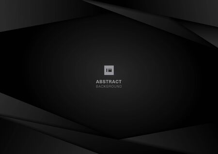 Abstract template black geometric frame layout modern technology design on dark background. You can use for cover brochure, flyer, poster, banner web, etc. Vector illustrationのイラスト素材