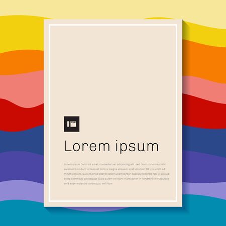 Abstract template colorful wave pattern background with rectangle paper frame space for your text. Vector illustrationのイラスト素材