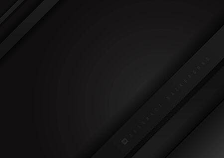 Abstract 3D black layer paper overlay background with space for your text. Vector illustrationのイラスト素材