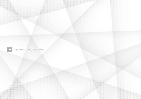 Abstract white and gray polygon background with halftone effect. Vector illustrationのイラスト素材
