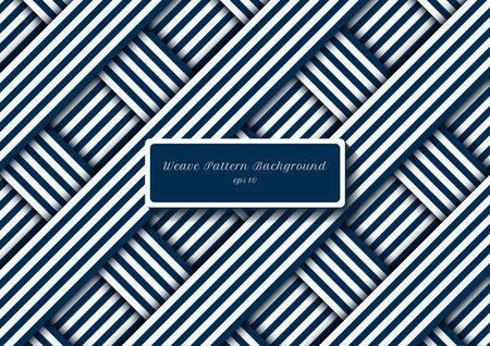 Abstract blue and white diagonal stripes lines weave pattern. Vector illustrationのイラスト素材