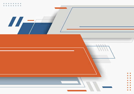 Abstract blue, gray, orange color geometric with lines horizontal on white background technology futuristic style. Vector illustrationのイラスト素材