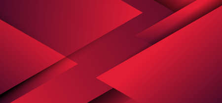 Abstract red geometric triangles overlapping layer paper cut style background. Vector illustrationのイラスト素材